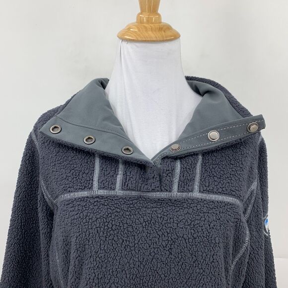 Kuhl Avalon Snap Fleece Jacket Womens S Small Gray 1/4 Button Pockets Pullover - Picture 5 of 16